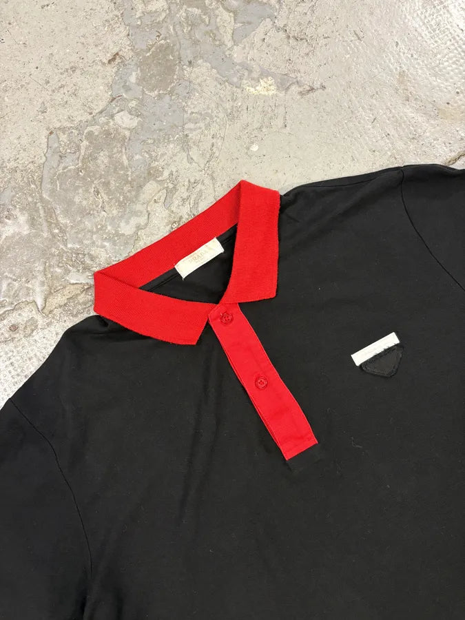 SS2011 Prada Devil Red & Black Signature Polo Shirt (S/M) vVLFcgj 4