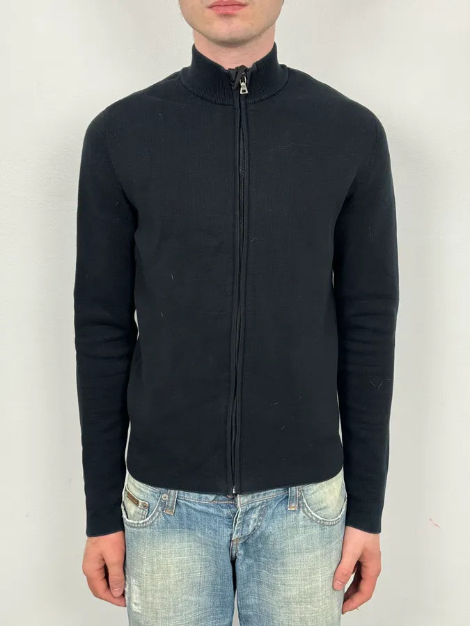 SS2011 Prada Black Minimalist Zip-Up Sweater ZqRlGcm 1