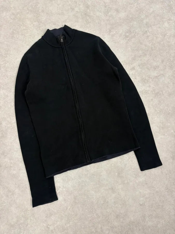 SS2011 Prada Black Minimalist Zip-Up Sweater ZqRlGcm 3
