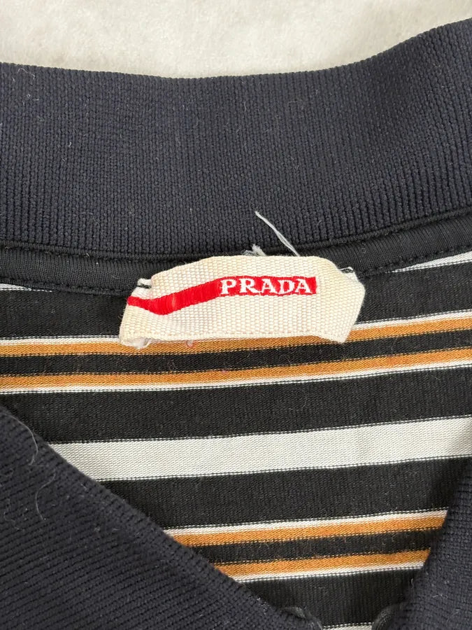 SS2011 Prada Striped Cozy Polo Shirt zRYLvtd 8