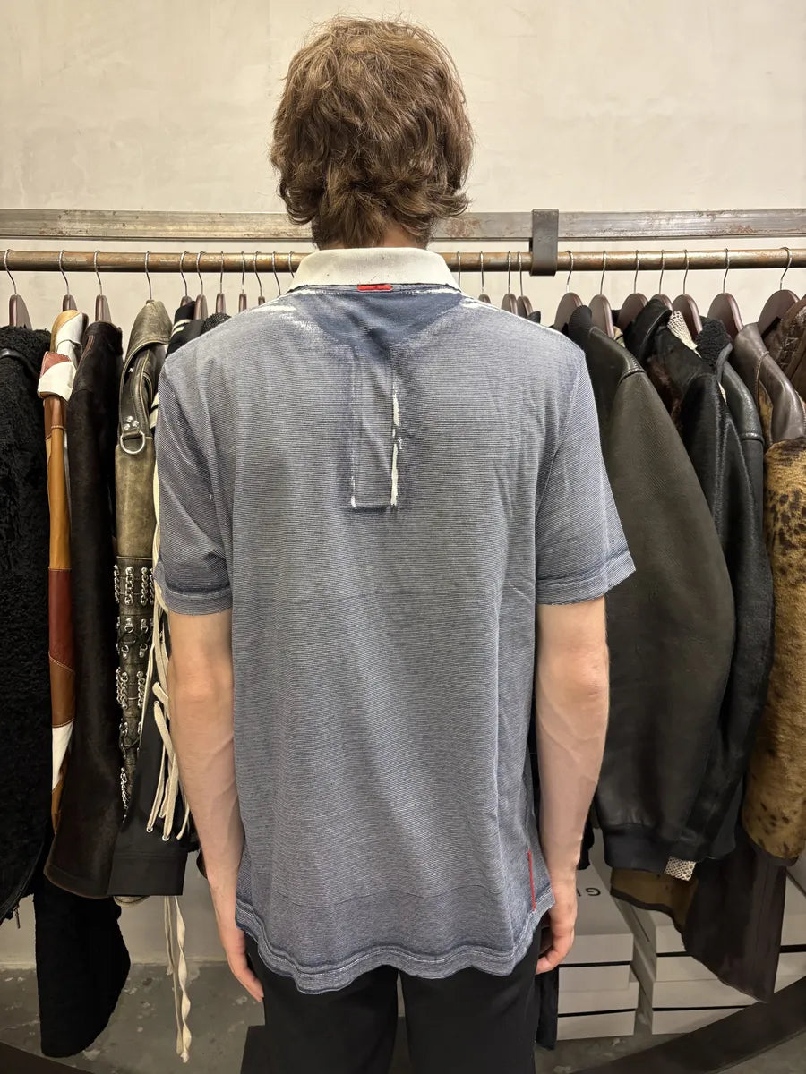 SS2011 Prada Striped Polo Skull Linea Rossa Shirt (M) HKwDUFR 2