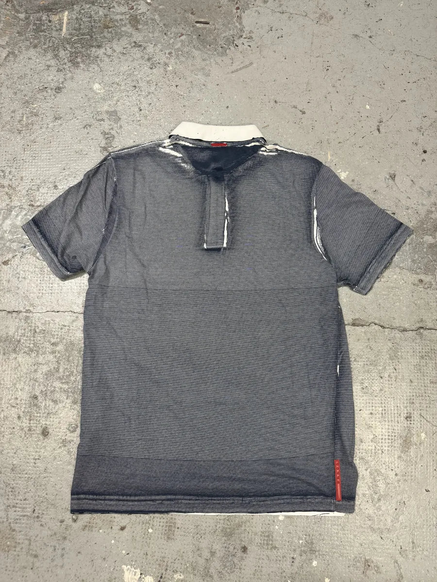 SS2011 Prada Striped Polo Skull Linea Rossa Shirt (M) HKwDUFR 3