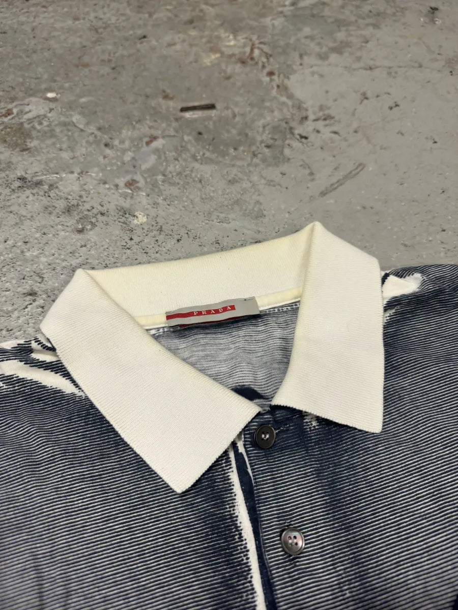 SS2011 Prada Striped Polo Skull Linea Rossa Shirt (M) HKwDUFR 8
