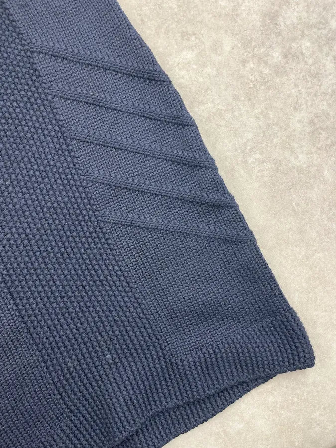 SS2011 Prada Wool Navy Ribbed Dress HWFnXmu 9