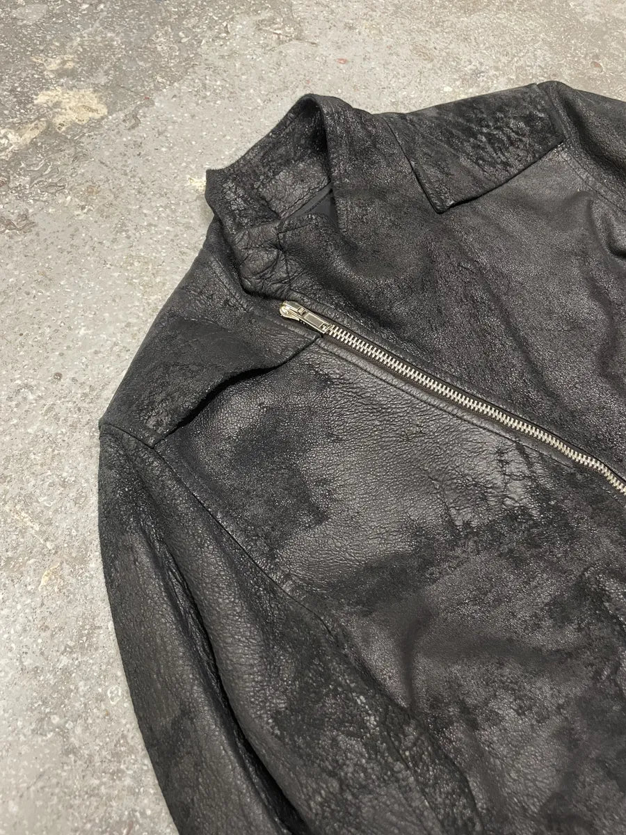 SS2011 Rick Owens Anthem Runway Blistered Black Leather Safari Jacket EKfVxUf 7