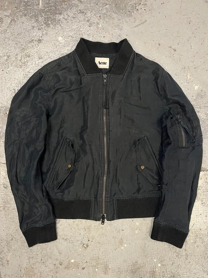 SS2012 Acne Faded Black Linen Bomber Jacket (L) vCBFVsg 0