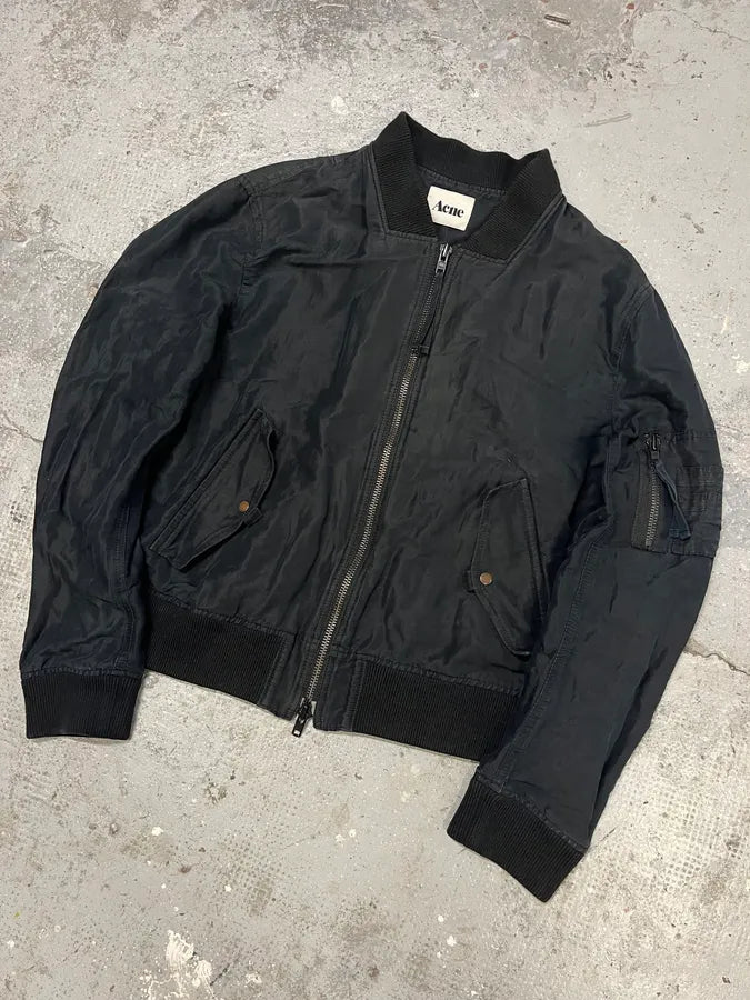 SS2012 Acne Faded Black Linen Bomber Jacket (L) vCBFVsg 4