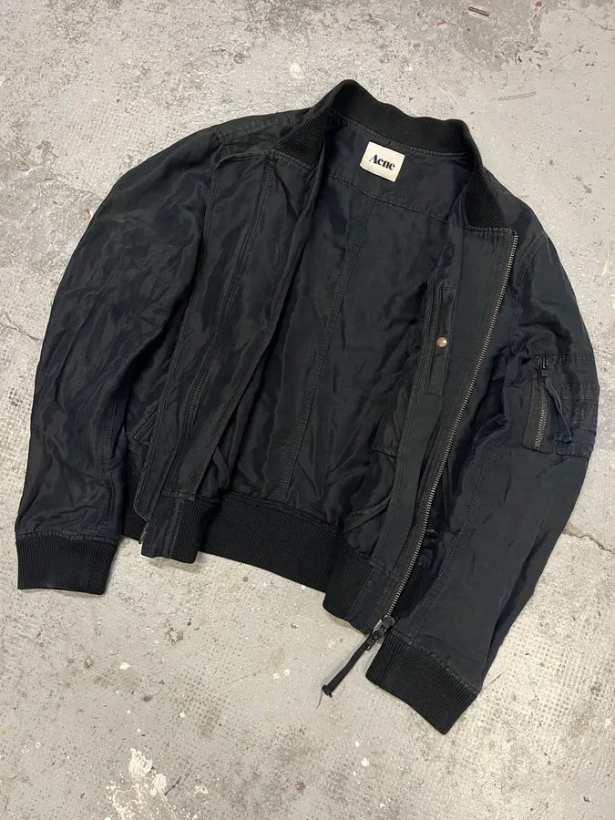 SS2012 Acne Faded Black Linen Bomber Jacket (L) vCBFVsg 5