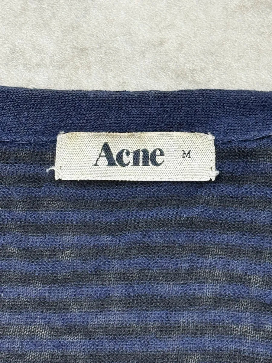 SS2012 Acne Studios Dark Navy Linen Transparent Striped Cardigan SbiKuVk 8