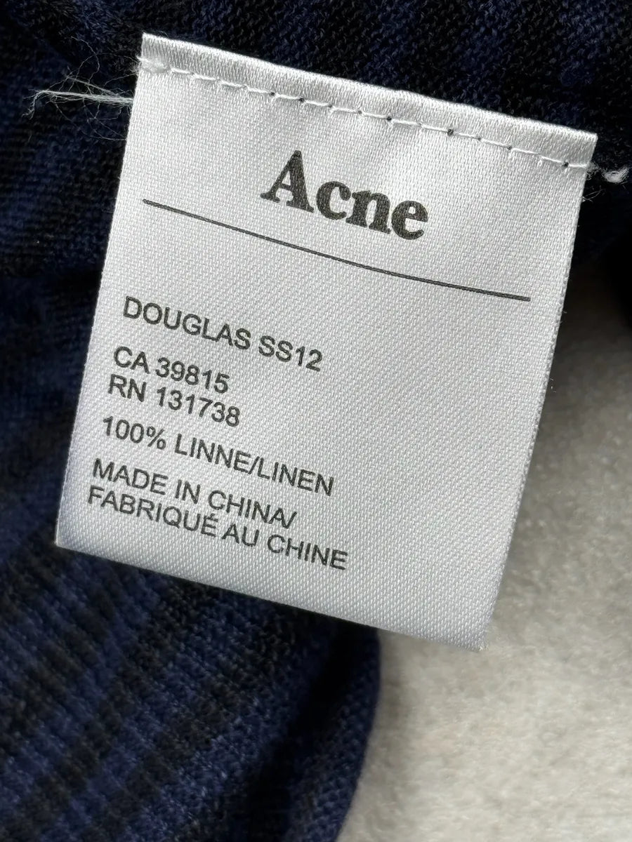 SS2012 Acne Studios Dark Navy Linen Transparent Striped Cardigan SbiKuVk 9