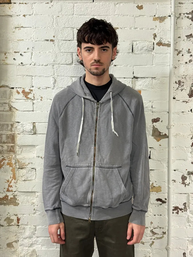 SS2012 Acne Studios Grey Faded Zip-up College Hoodie iqMsrFe 1