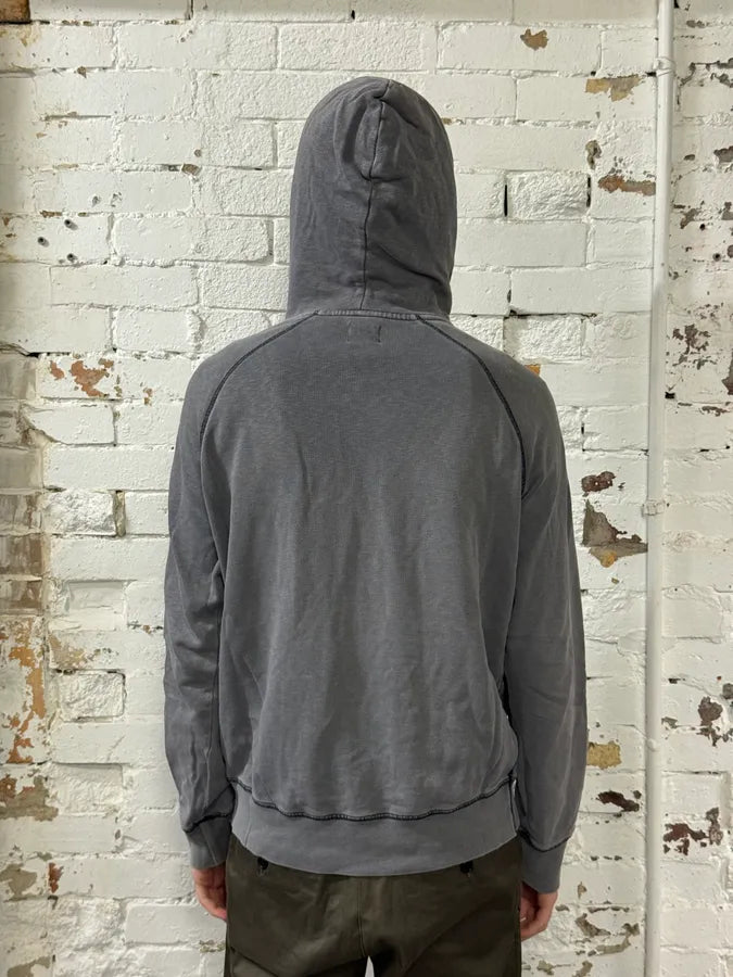 SS2012 Acne Studios Grey Faded Zip-up College Hoodie iqMsrFe 2
