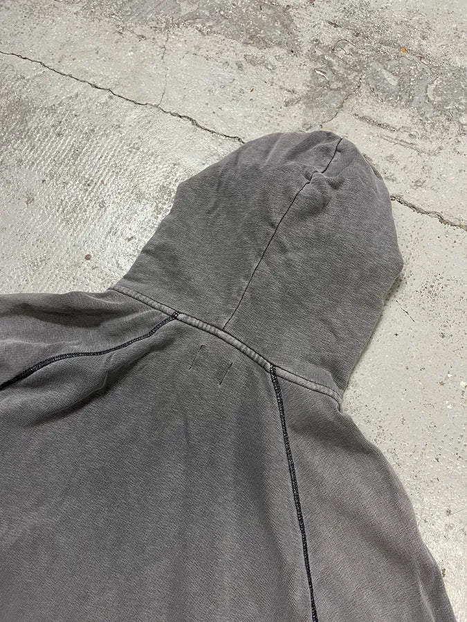 SS2012 Acne Studios Grey Faded Zip-up College Hoodie iqMsrFe 9