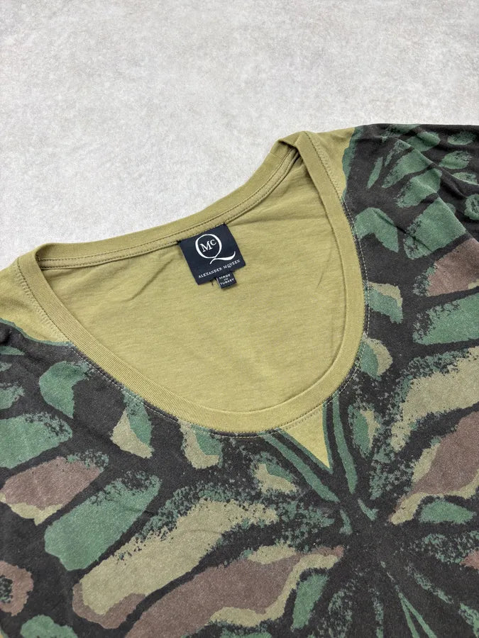 SS2012 Alexander McQueen Khaki Oversized Butterfly Print T-Shirt VOzjMFv 4