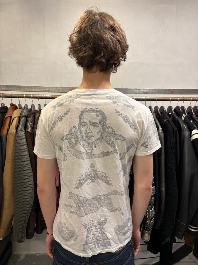 SS2012 Alexander Mcqueen V Neck White Symmetrical T-Shirt hborjUo 2