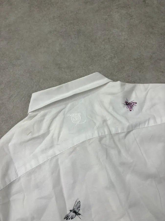 SS2012 Alexander McQueen White Botanical Floral Shirt MqXvErN 8