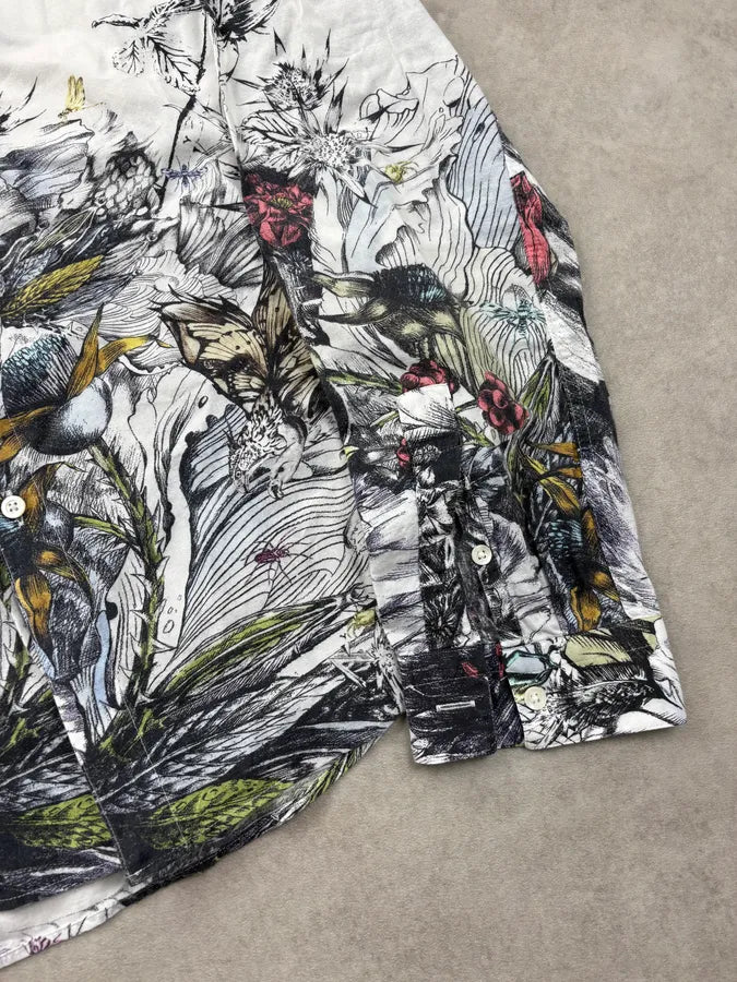SS2012 Alexander McQueen White Botanical Floral Shirt MqXvErN 7