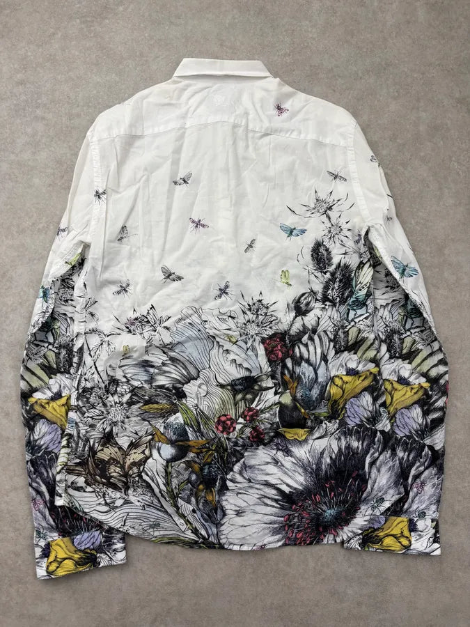 SS2012 Alexander McQueen White Botanical Floral Shirt MqXvErN 5