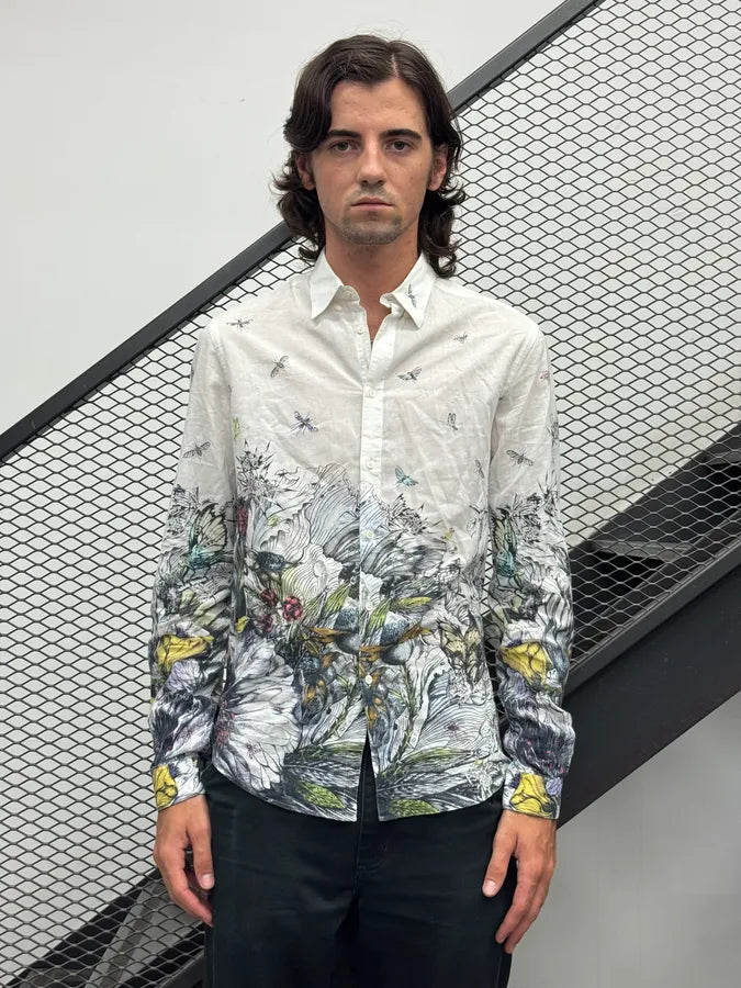 SS2012 Alexander McQueen White Botanical Floral Shirt MqXvErN 1