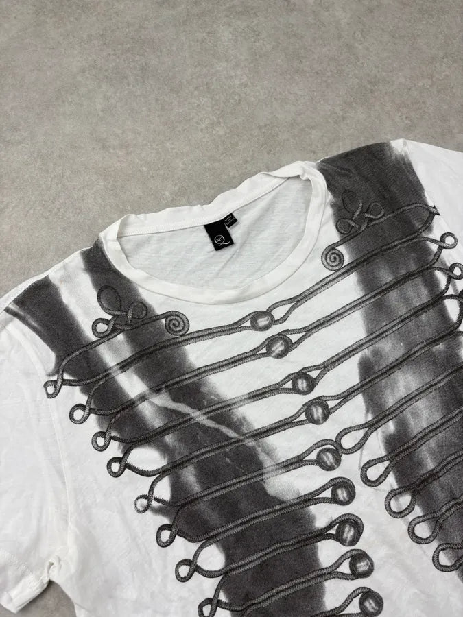 SS2012 Alexander McQueen White Trompe L’Oeil Corset Officer T-Shirt wpupfsJ 4
