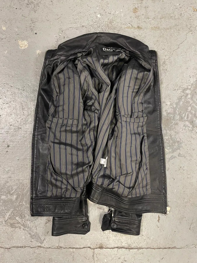 SS2012 Emporio Armani Black Leather Asymmetrical Jacket YffCdRC 5