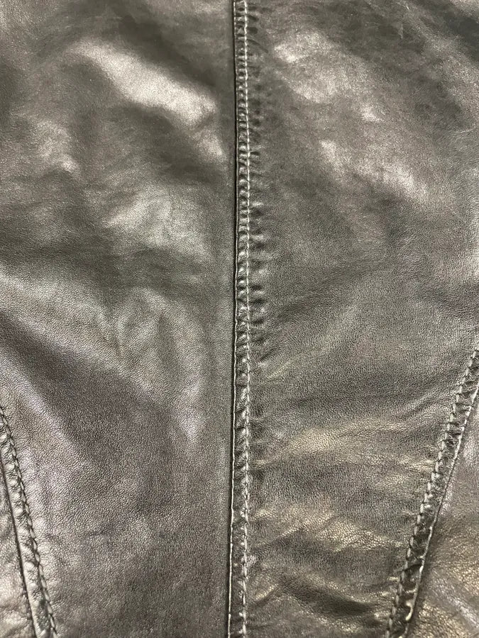 SS2012 Emporio Armani Black Leather Asymmetrical Jacket YffCdRC 7