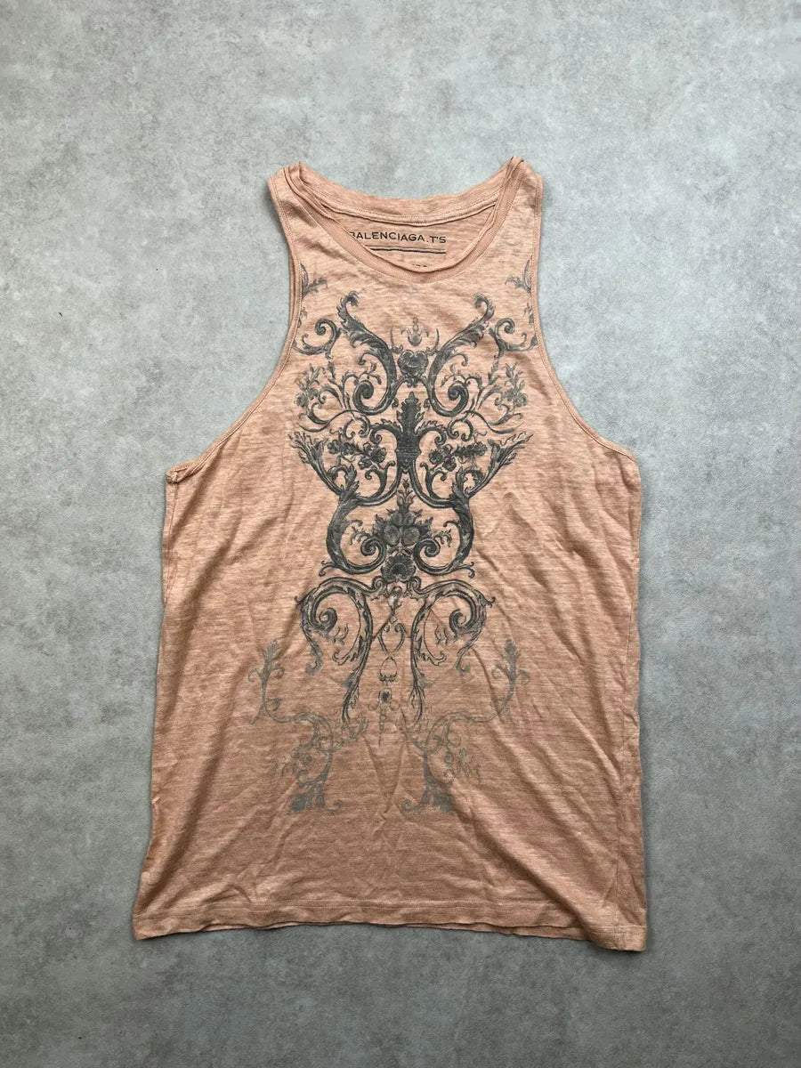SS2012 Balenciaga Abricot Jersey Ornamental Baroque Top QjlkPrM 0