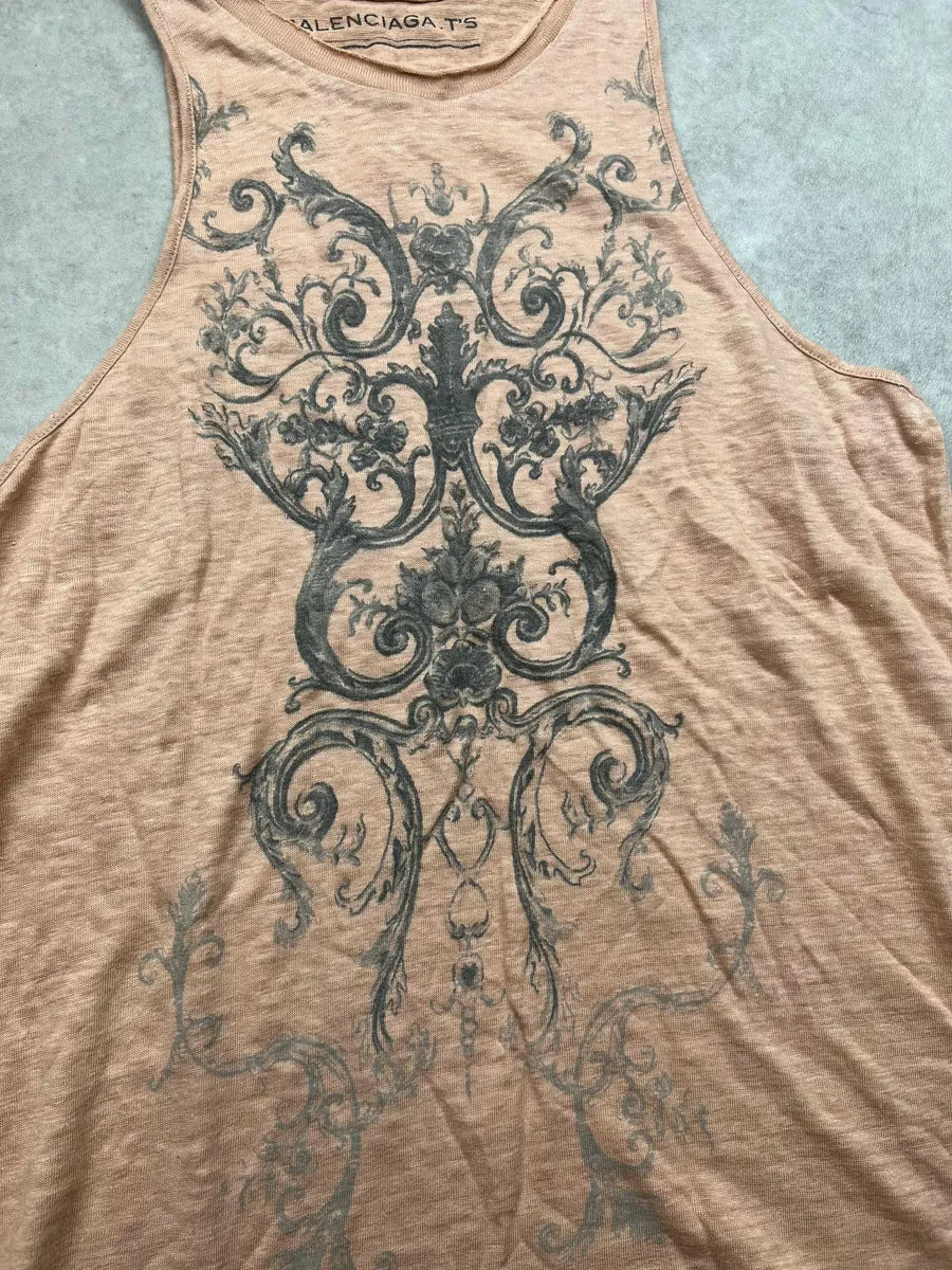 SS2012 Balenciaga Abricot Jersey Ornamental Baroque Top QjlkPrM 4