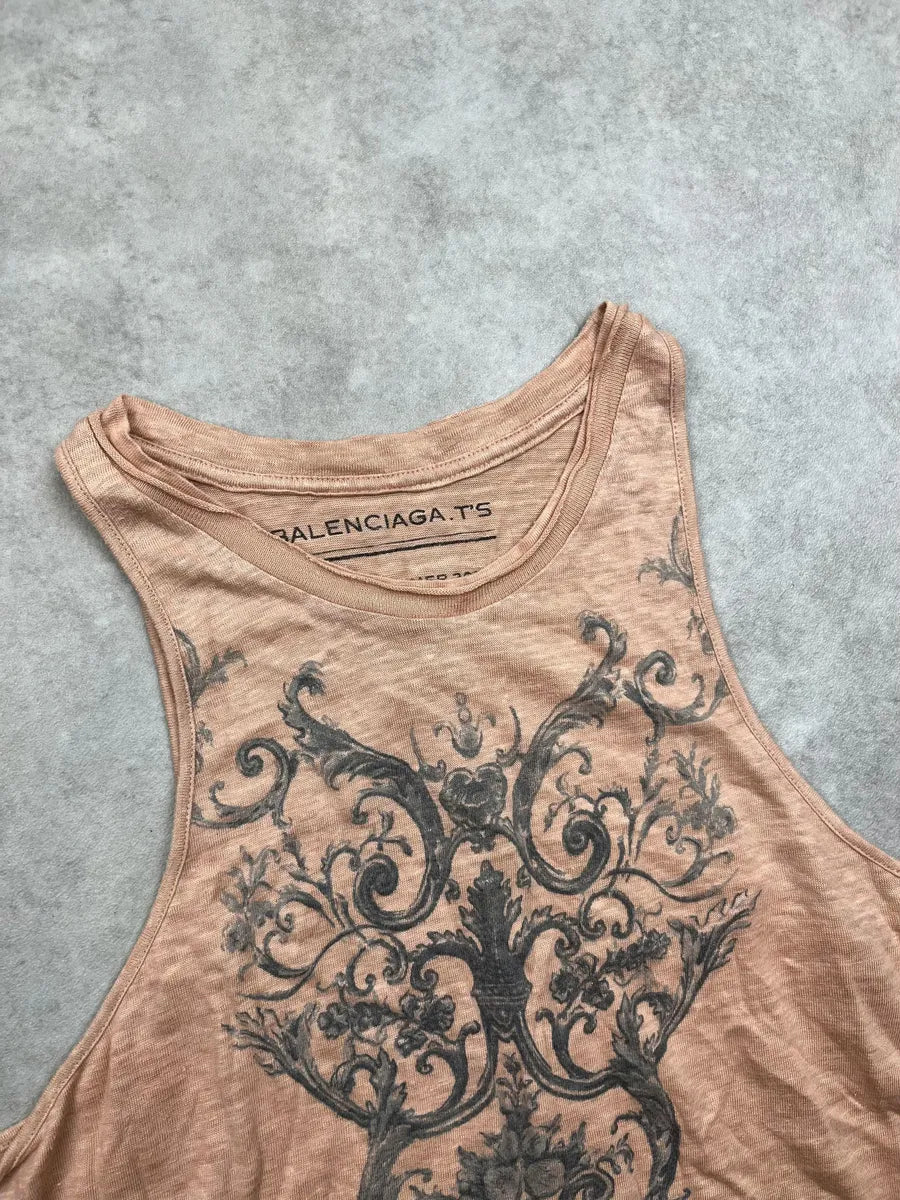 SS2012 Balenciaga Abricot Jersey Ornamental Baroque Top QjlkPrM 5