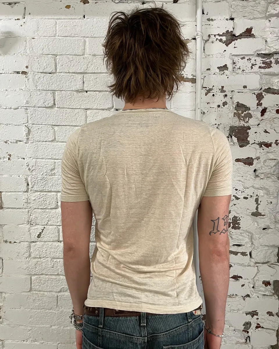 SS2012 Balenciaga Beige Ornamental Embroidered T-Shirt AYTzqmY 2