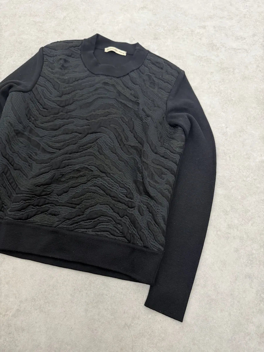 SS2012 Balenciaga Black Contemporary Distressed Sweater qMidAcE 5