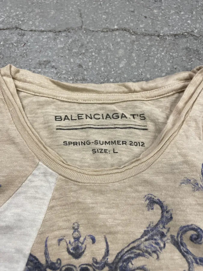 SS2012 Balenciaga Ornament Beige Tank Top (L) 4