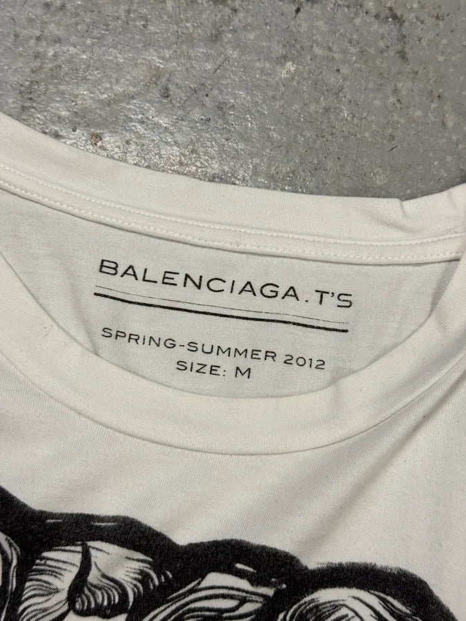 SS2012 Balenciaga White Contemporary T-Shirt IcQBSye 4