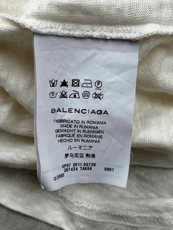 SS2012 Balenciaga White Floral Ornaments Top AsPXkOT 9