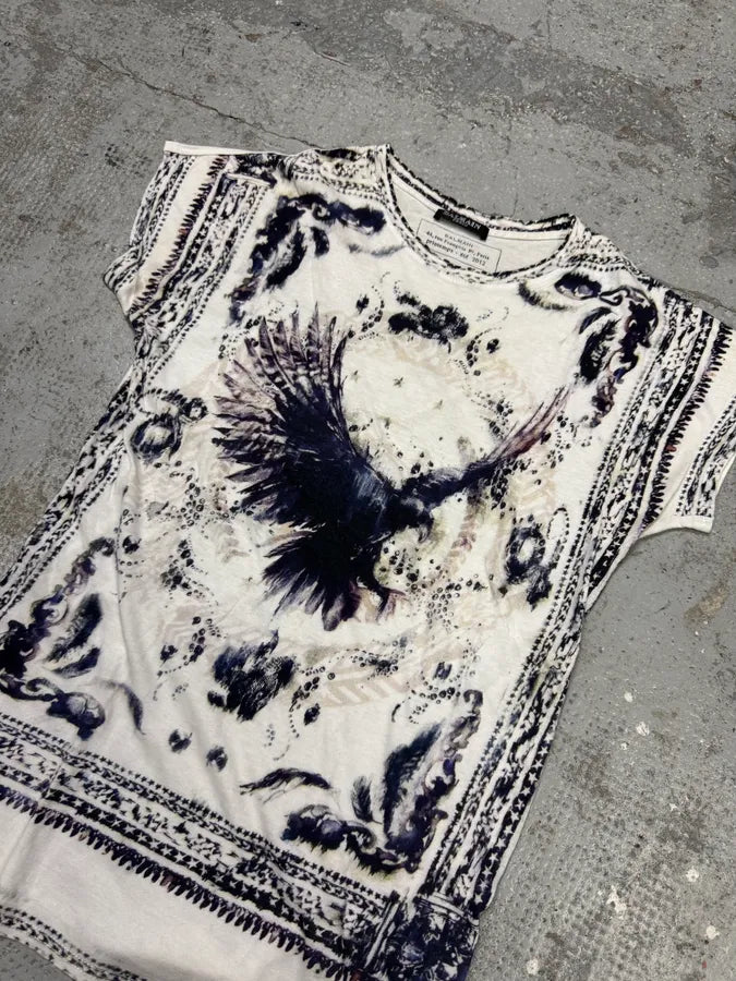 SS2012 Balmain Abstract Eagle Kimono T-Shirt COHlWaV 3