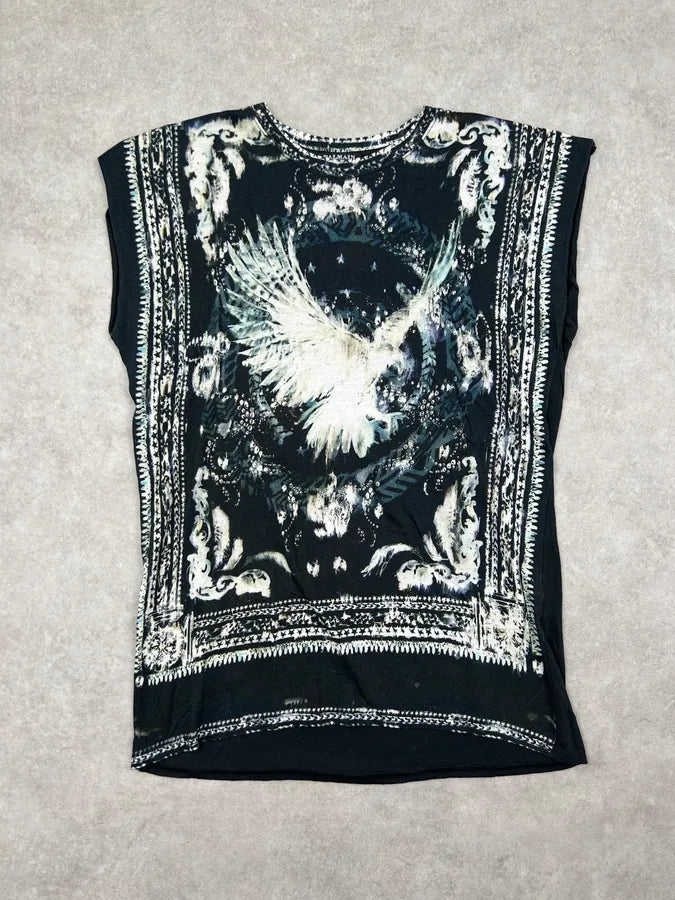 SS2012 Balmain Black Eagle Wing Tank Top  PHMVFzC 0