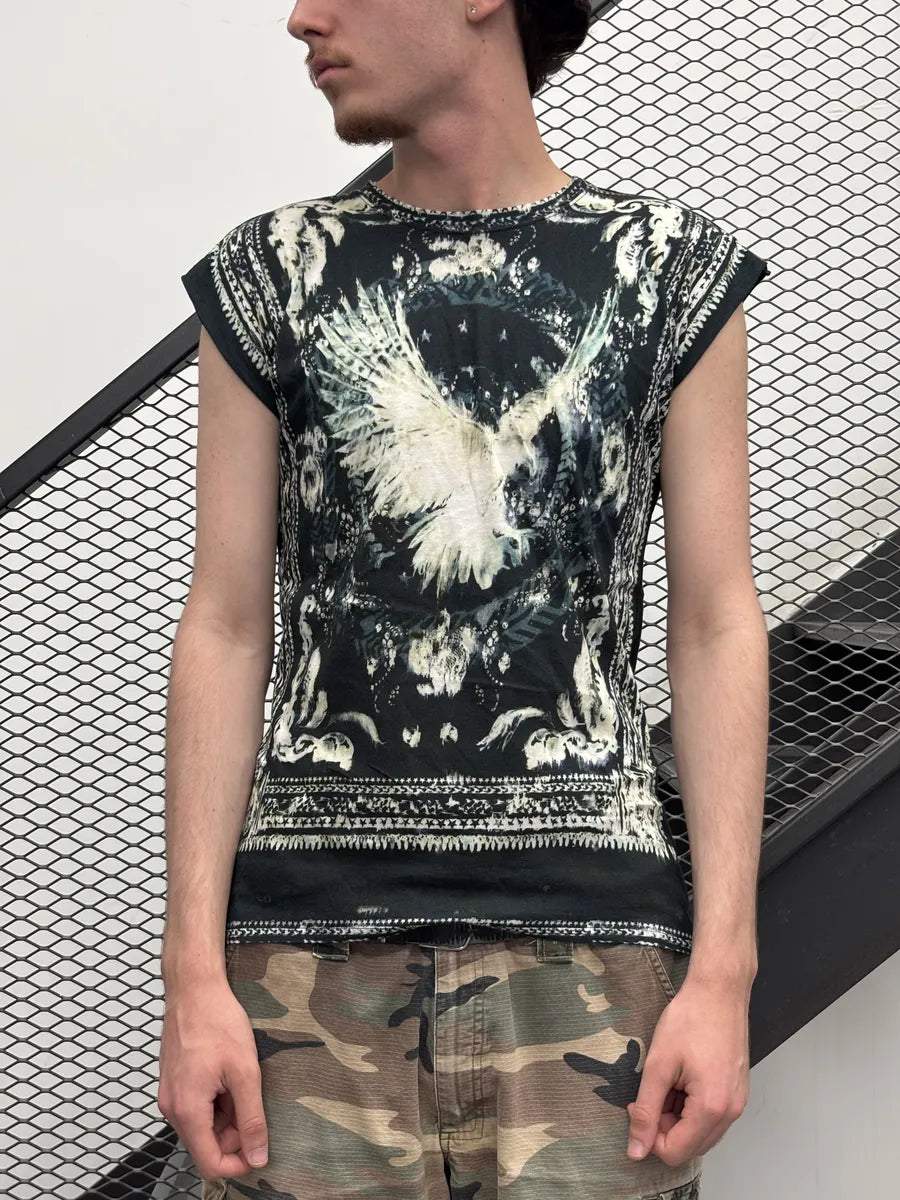 SS2012 Balmain Black Eagle Wing Tank Top  PHMVFzC 1