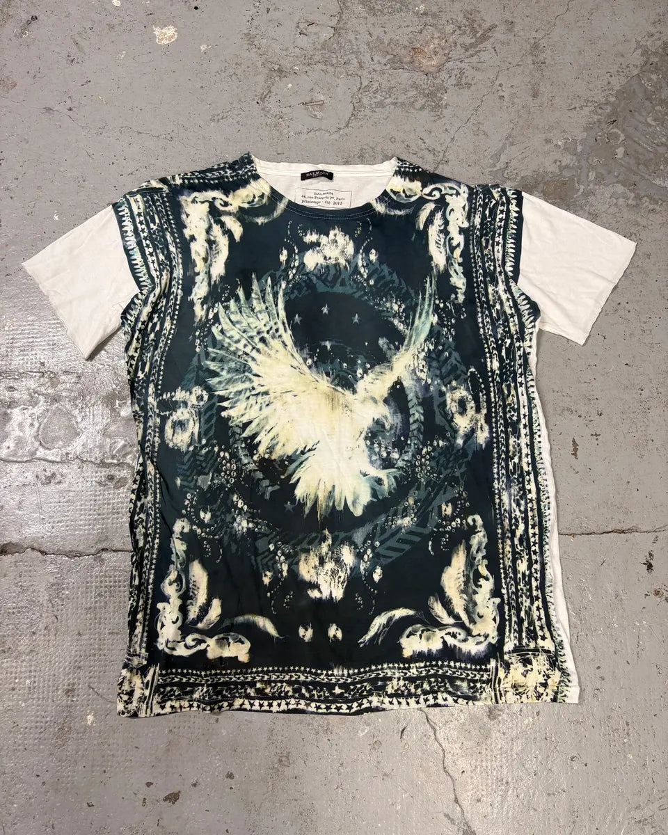 SS2012 Balmain Eagle Contemporary White Tee-Shirt (M/L) ixyLacr 0