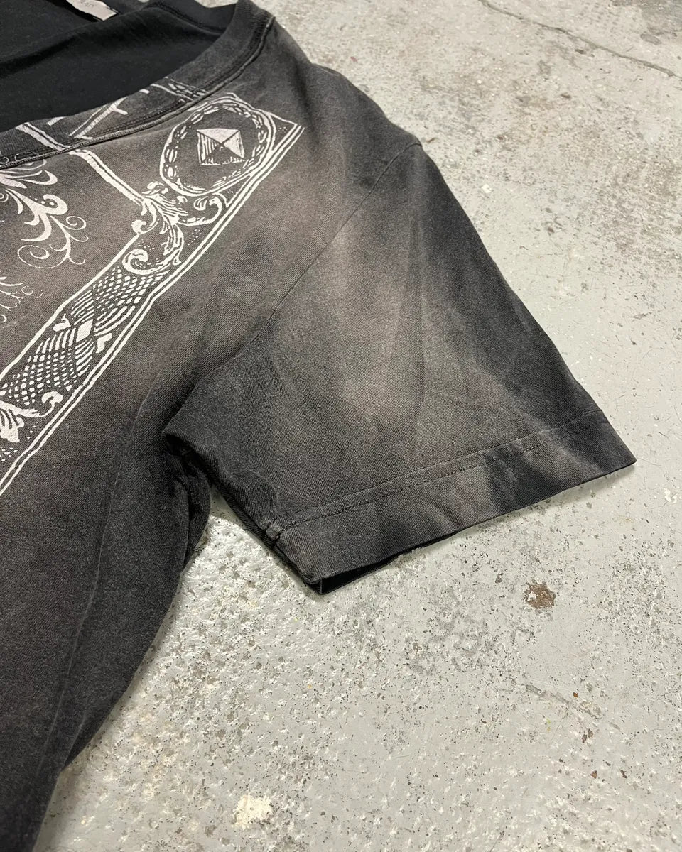 SS2012 Balmain Ornamental Print V-Neck Faded Grey T-Shirt scgxHdf 5