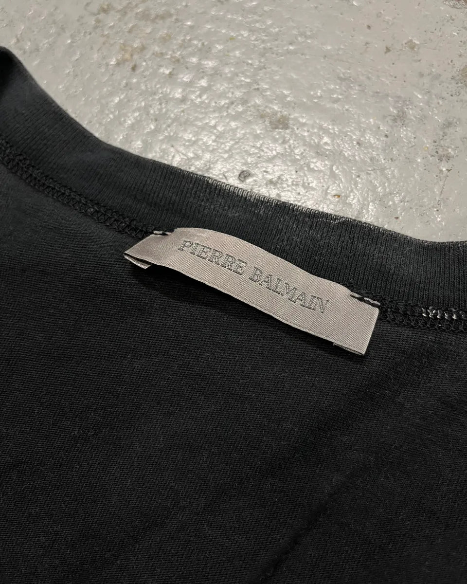 SS2012 Balmain Ornamental Print V-Neck Faded Grey T-Shirt scgxHdf 8