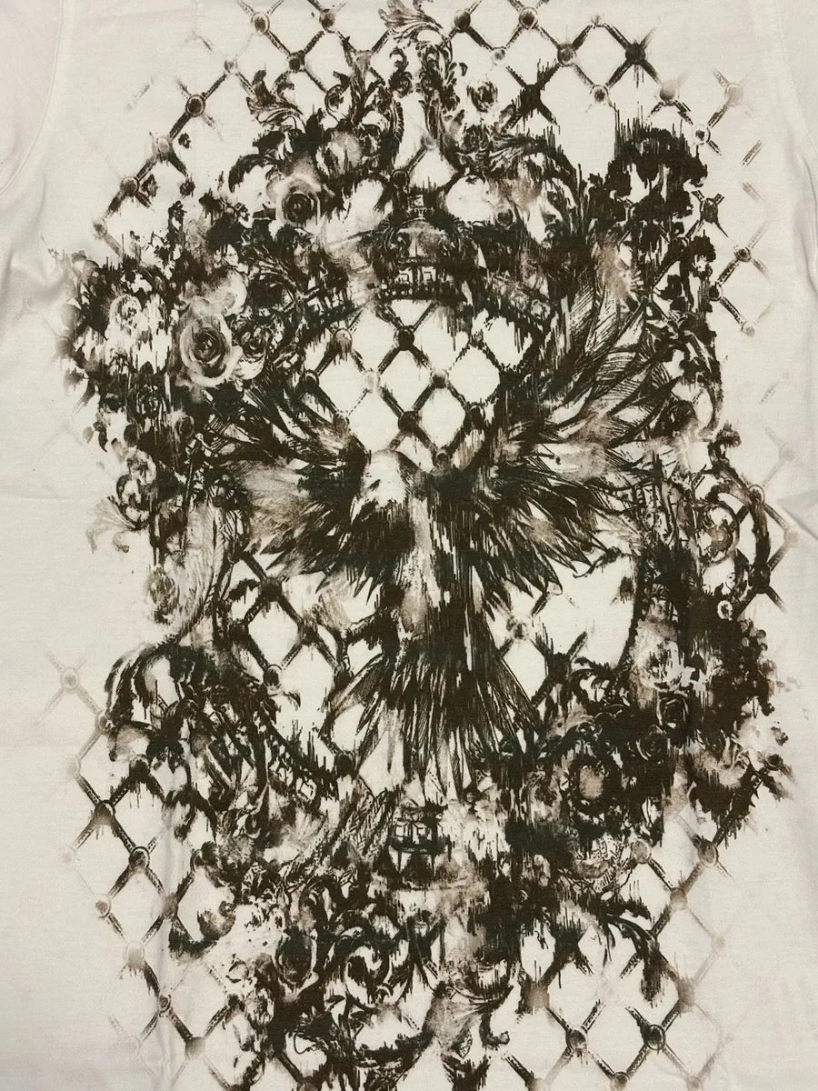 SS2012 Balmain White &  Brown Flowers T-Shirt znDUNHJ 4