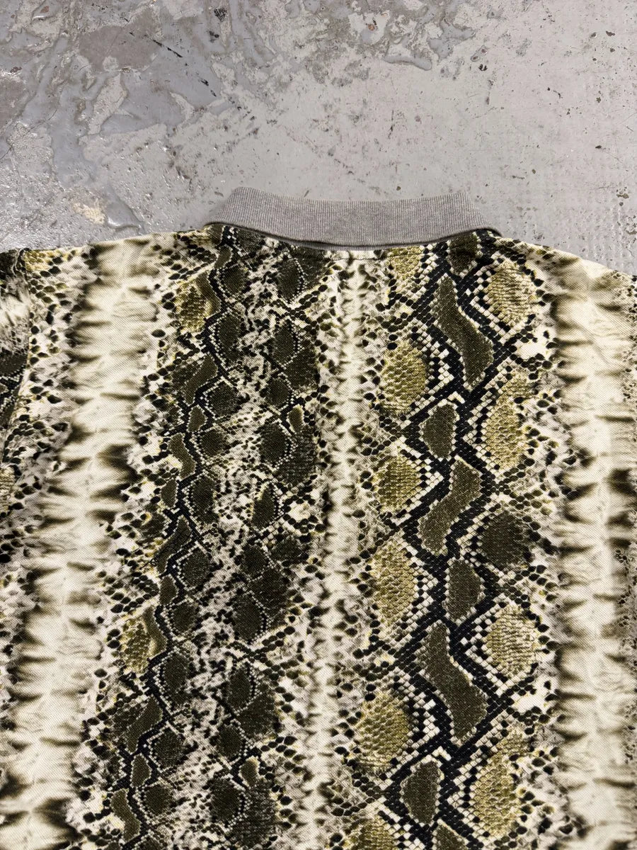 SS2012 Cavalli Snakeskin Effect Green & Grey Polo Shirt lZoxgOu 3