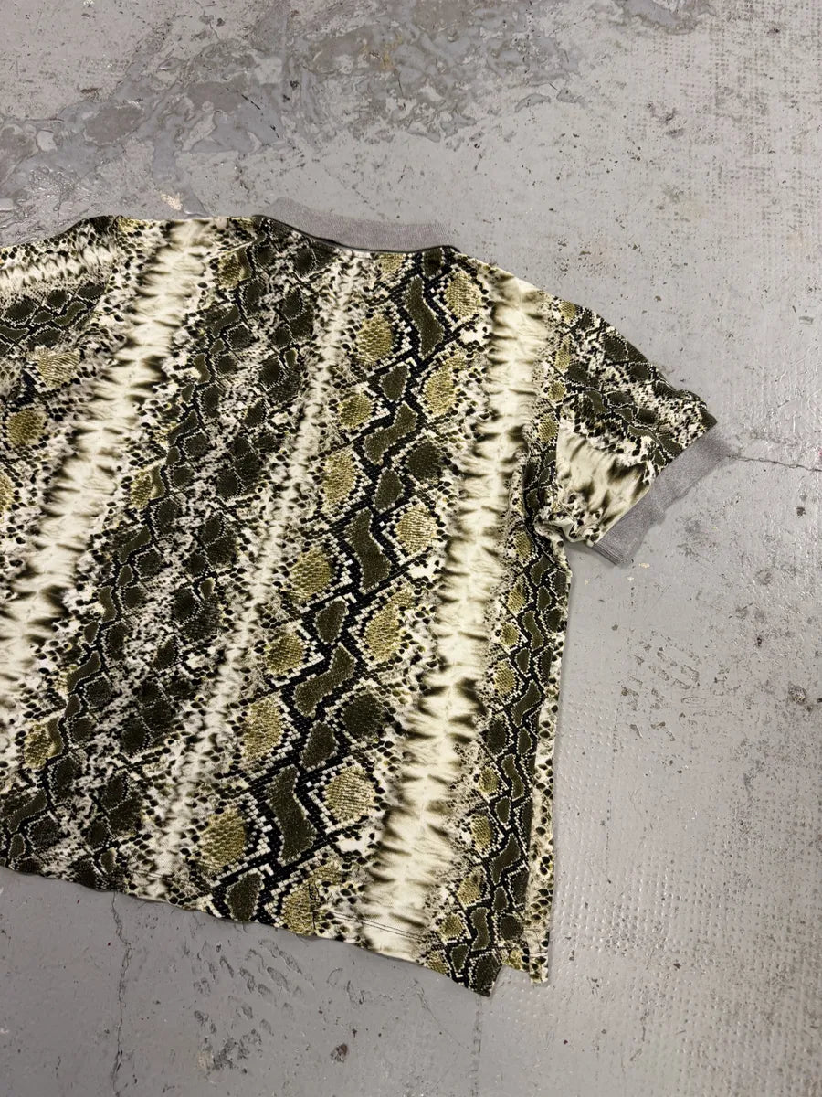 SS2012 Cavalli Snakeskin Effect Green & Grey Polo Shirt lZoxgOu 5