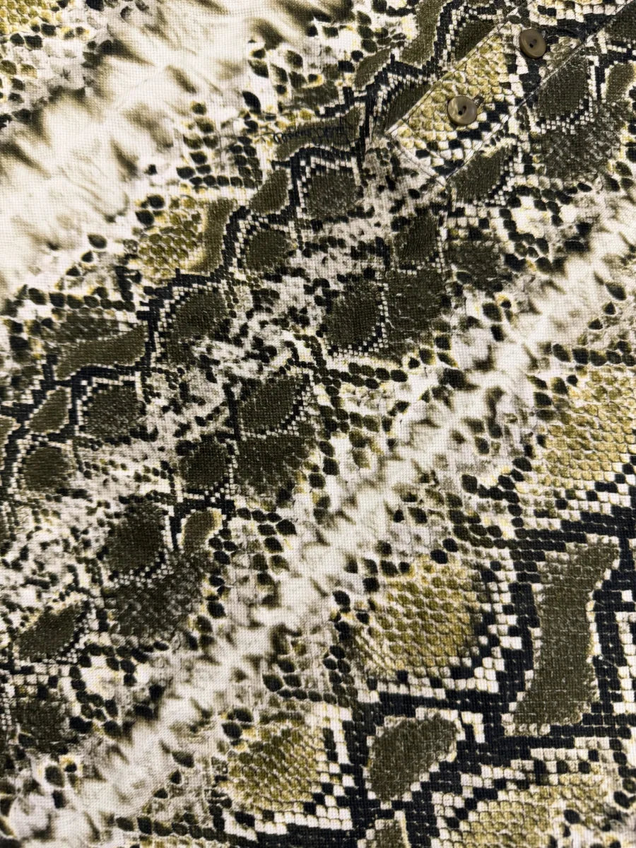 SS2012 Cavalli Snakeskin Effect Green & Grey Polo Shirt lZoxgOu 6