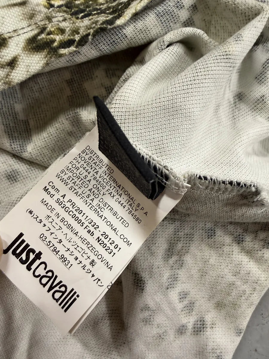 SS2012 Cavalli Snakeskin Effect Green & Grey Polo Shirt lZoxgOu 8