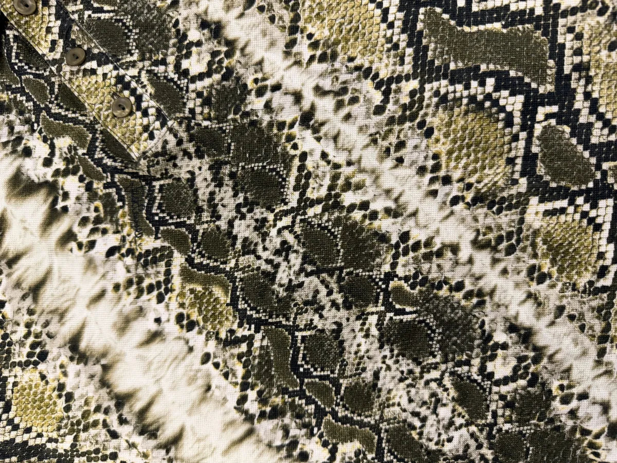 SS2012 Cavalli Snakeskin Effect Green & Grey Polo Shirt lZoxgOu 9