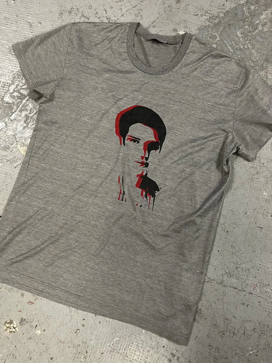 SS2012 Dior Grey Humanoid Red & Black Face Tee-Shirt by Kris Van Assche (M) 5