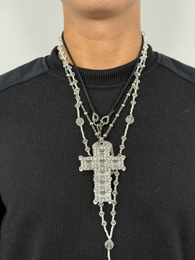 SS2012 Dolce & Gabbana Cristal Sliver Cross Necklace BTjxBll 1