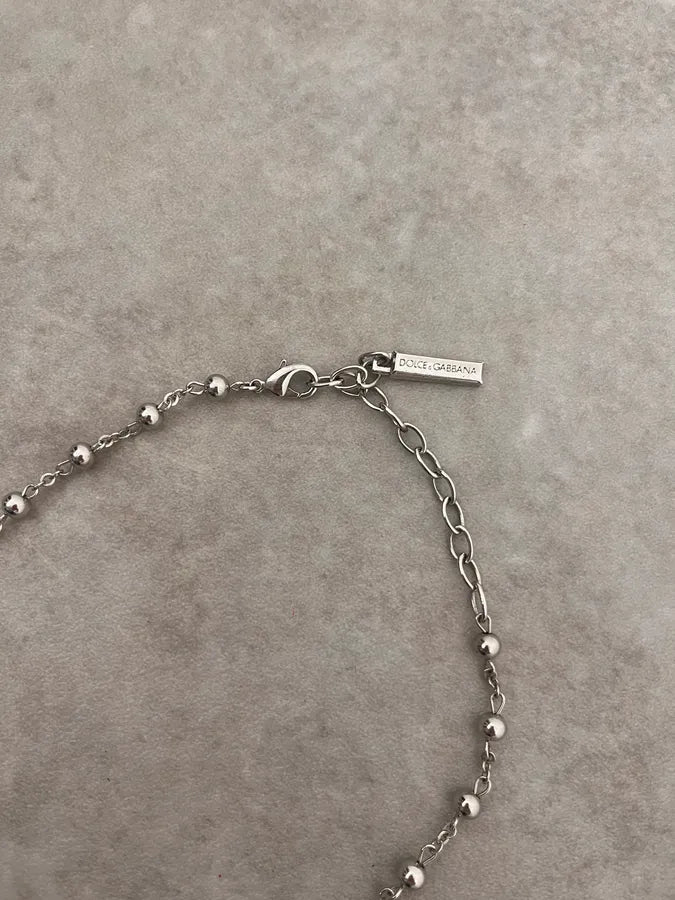 SS2012 Dolce & Gabbana Cristal Sliver Cross Necklace BTjxBll 3