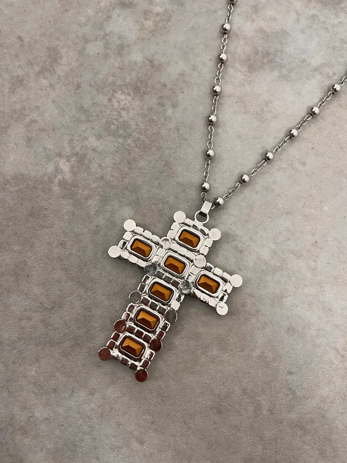 SS2012 Dolce & Gabbana Cristal Sliver Cross Necklace BTjxBll 5